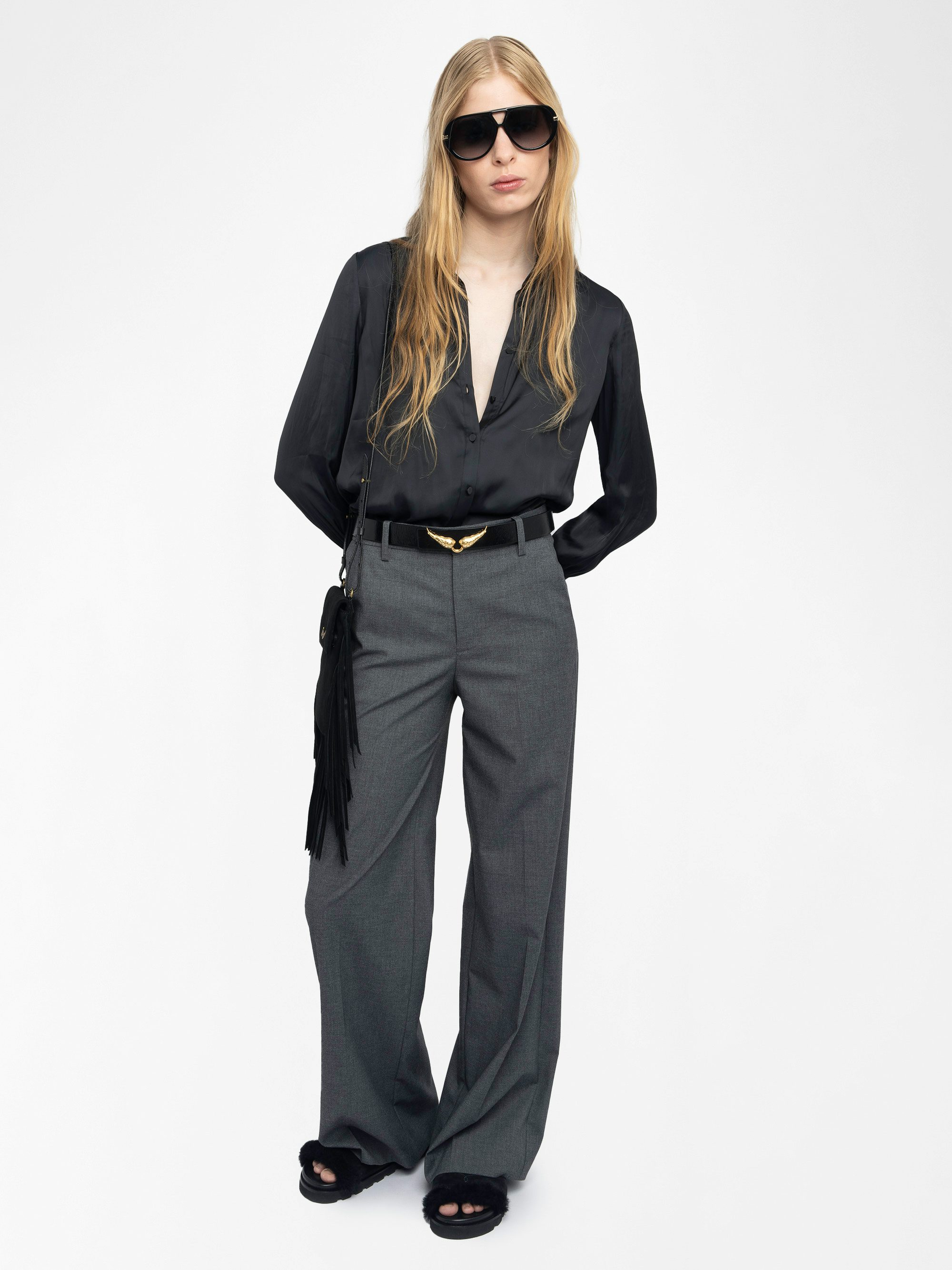 Panol Trousers - Wide straight-cut tailored trousers.